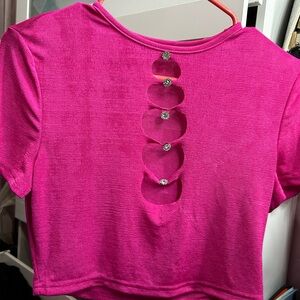 Pink Women's Top with open or back front